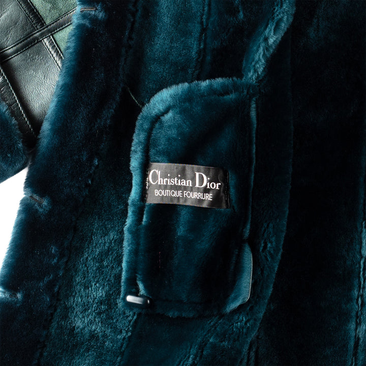 Vintage 80's Women Sheepskin Coat in GreenMN241