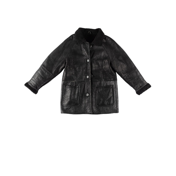 Vintage 90's Women Sheepskin Coat in BlackMN203