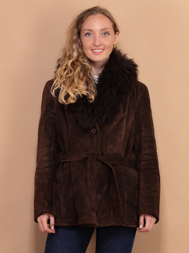 Vintage 70's Women Penny Lane Shearling Jacket in Brown - NorthernGrip