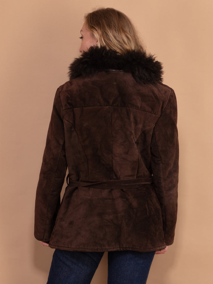 Vintage 70's Women Penny Lane Shearling Jacket in Brown - NorthernGrip