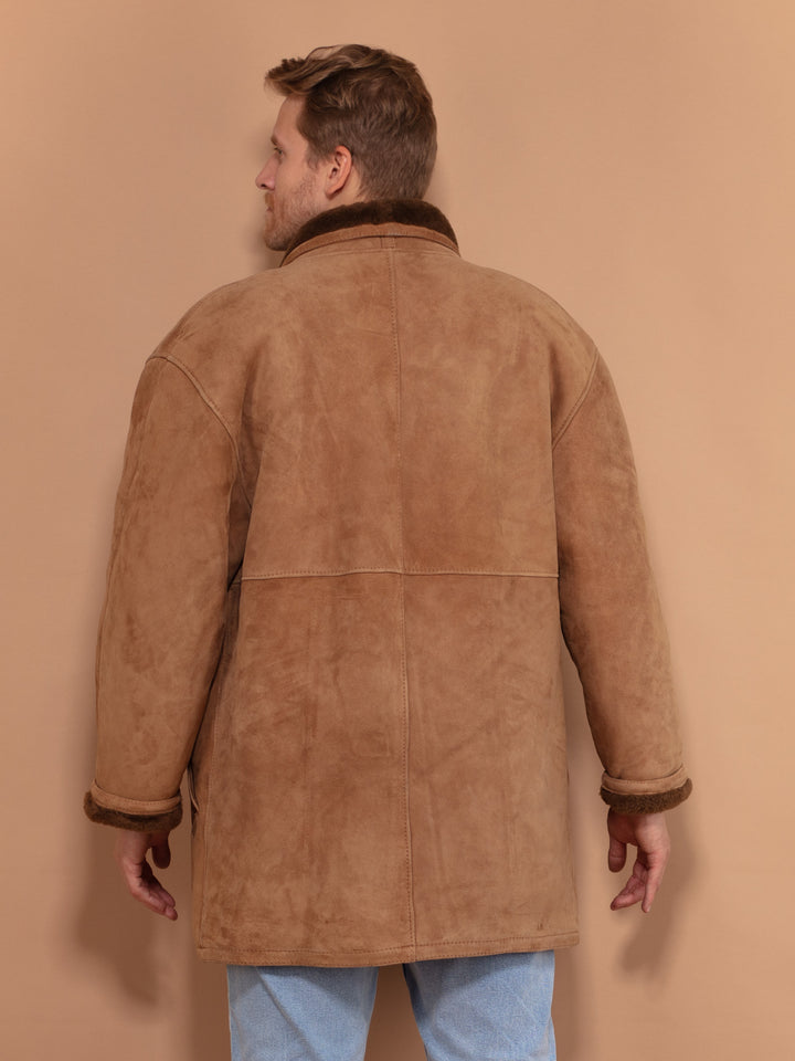 Vintage 70's Men Shearling Coat in Brown - NorthernGrip