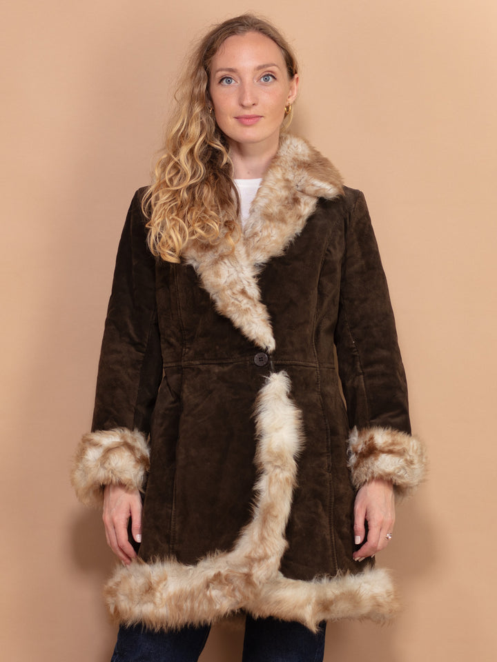 Vintage 70's Women Penny Lane Coat in Brown - NorthernGrip