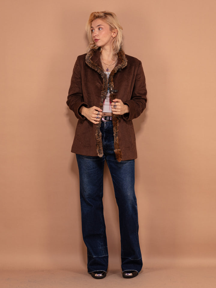 Vintage 70's Women Wool Blend Coat in Brown - NorthernGrip