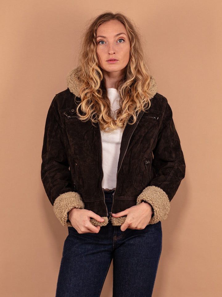 Vintage 00's Women Faux Shearling Jacket in Brown - NorthernGrip