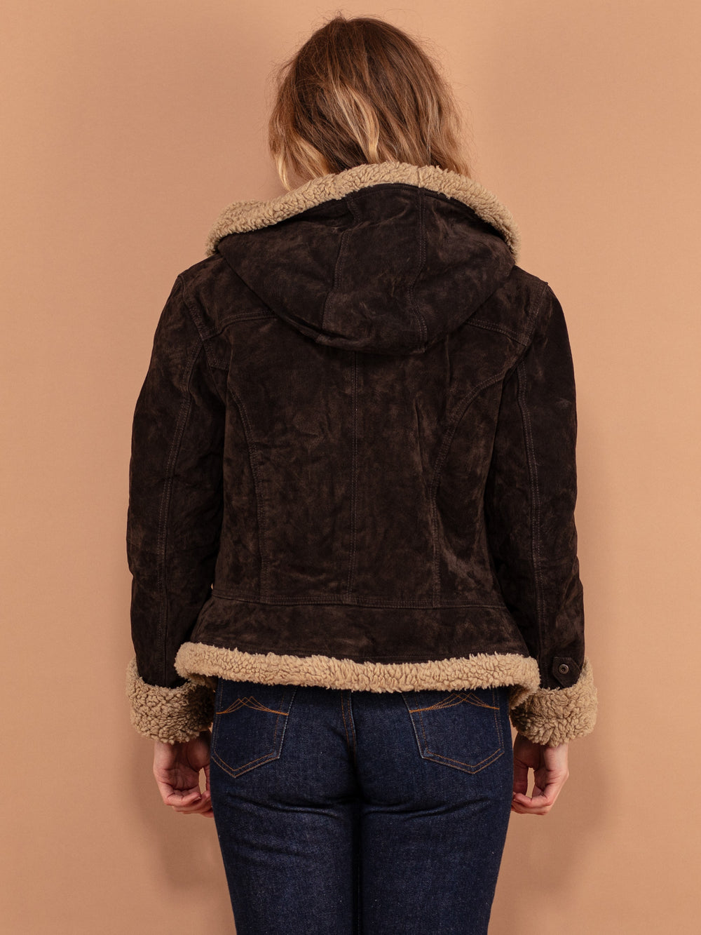 Vintage 00's Women Faux Shearling Jacket in Brown - NorthernGrip