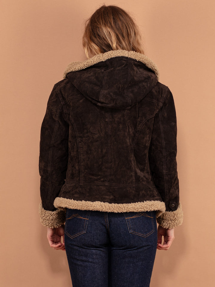Vintage 00's Women Faux Shearling Jacket in Brown - NorthernGrip