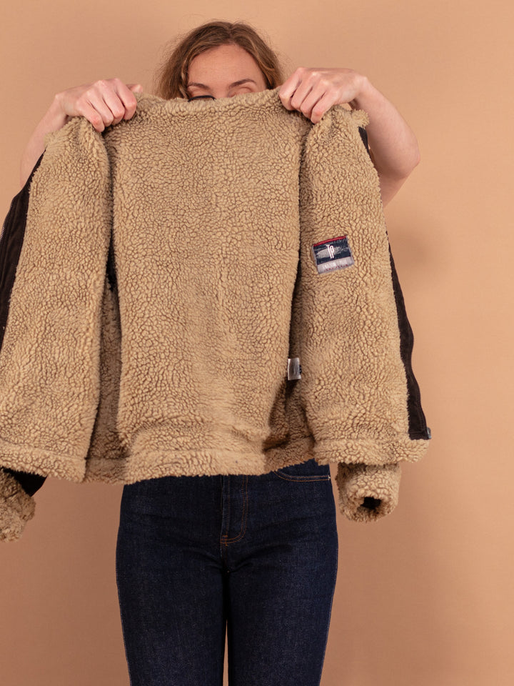 Vintage 00's Women Faux Shearling Jacket in Brown - NorthernGrip