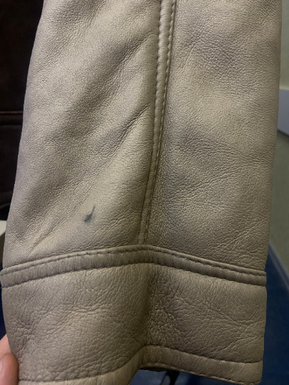 Vintage 80's Men Shearling Leather Coat in Beige - NorthernGrip