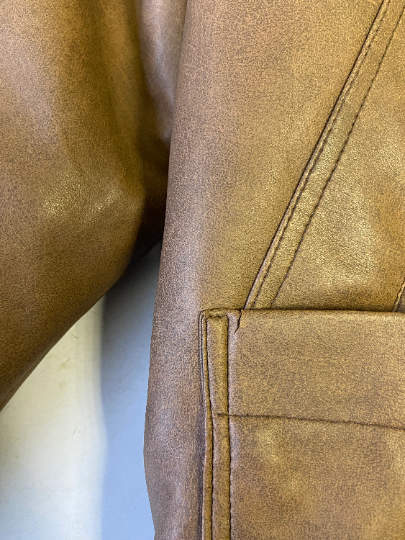 Vintage 90's Men Faux Sheepskin Coat in Brown - NorthernGrip
