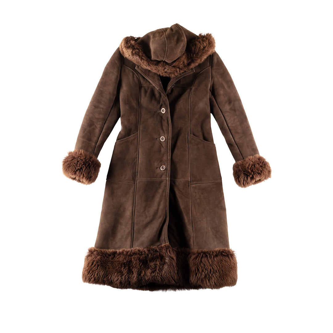 Vintage 70's Women Sheepskin Coat in BrownMN259