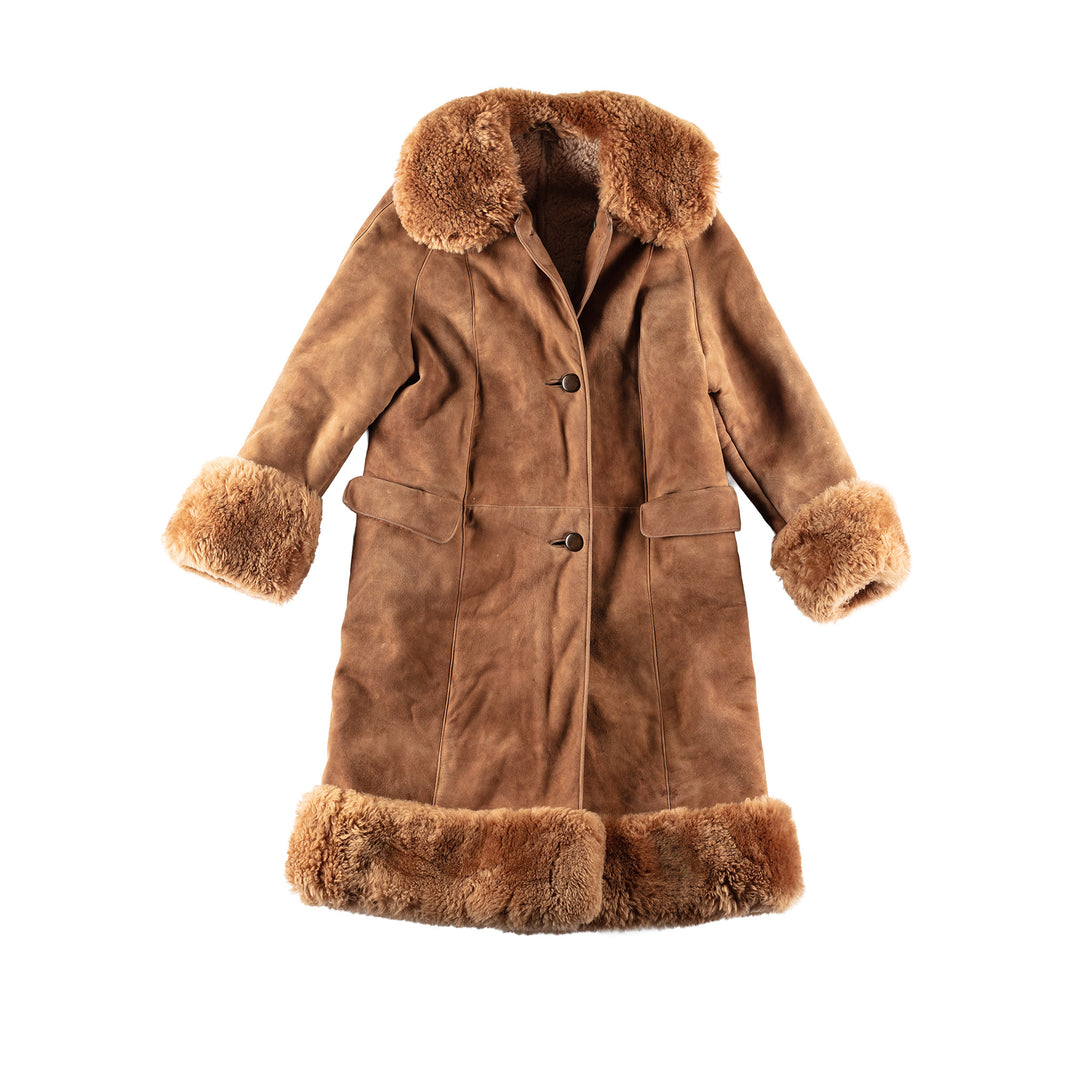 Vintage 70's Women Sheepskin Coat in BrownMN261