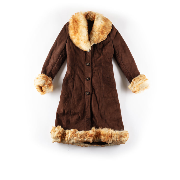 Vintage 70's Women Sheepskin Coat in BrownMN262