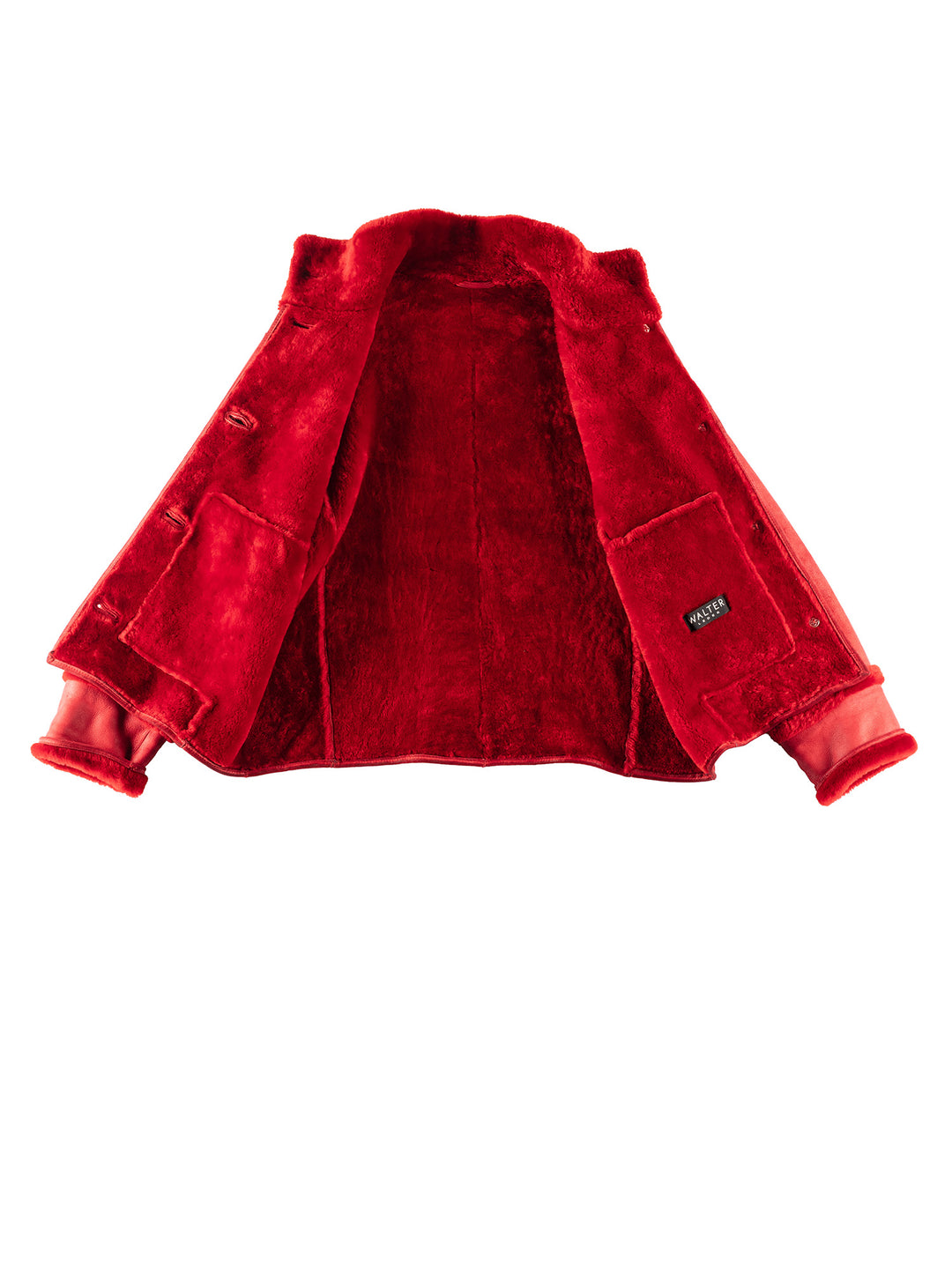 Vintage 80's Women Sheepskin Jacket in RedMN244