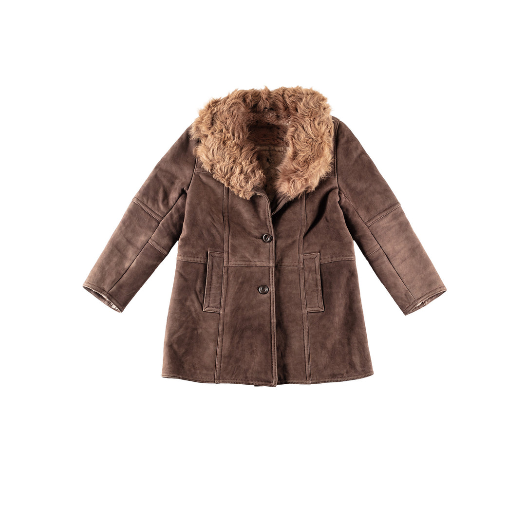 Vintage 80's Women Sheepskin Coat in BrownMN247