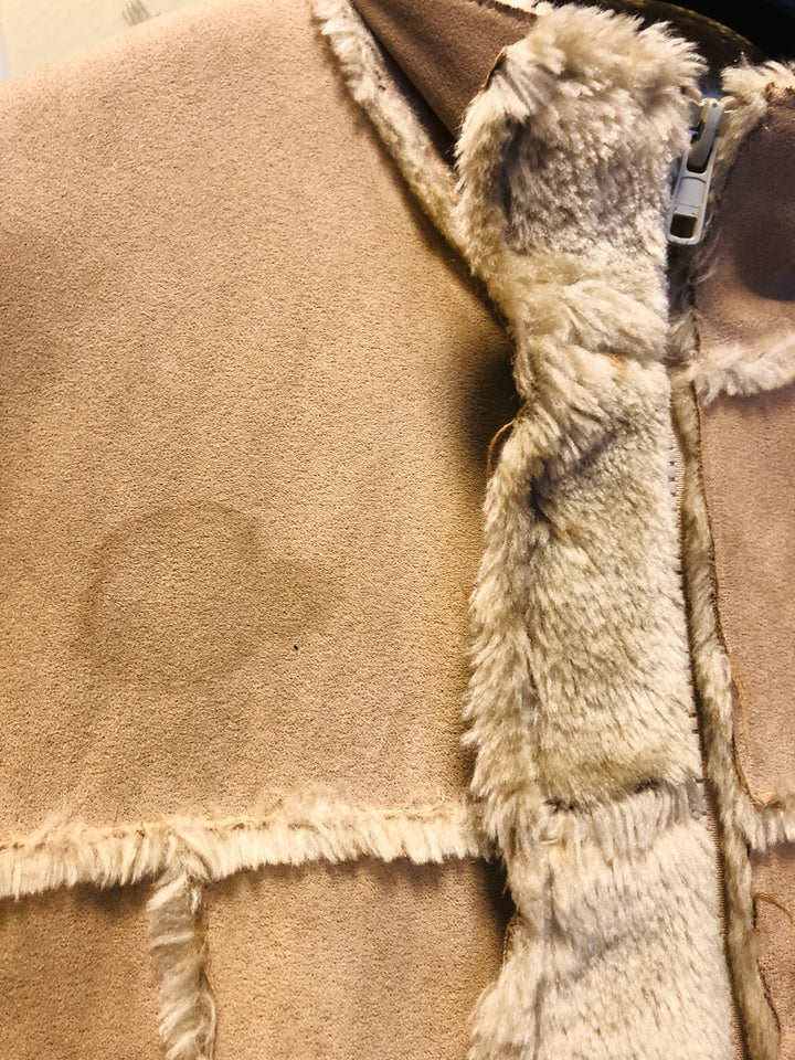 Vintage 90's Women Faux Sheepskin Coat in Beige - NorthernGrip
