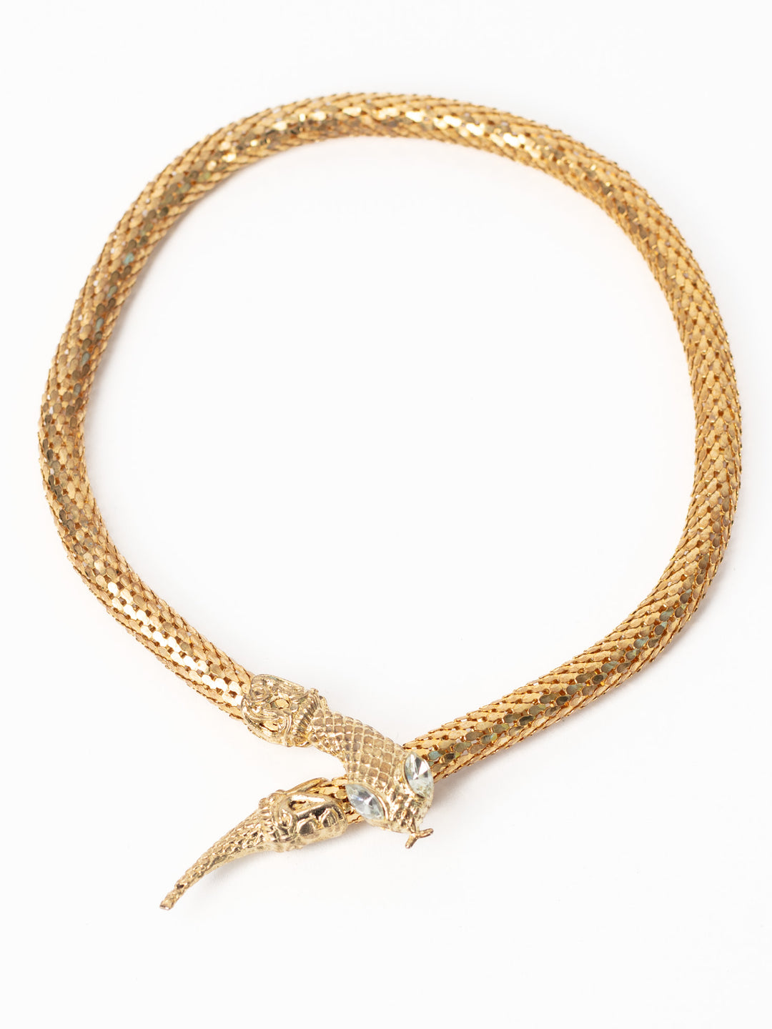 Vintage 80's Gold-Tone Snake Chain Necklace