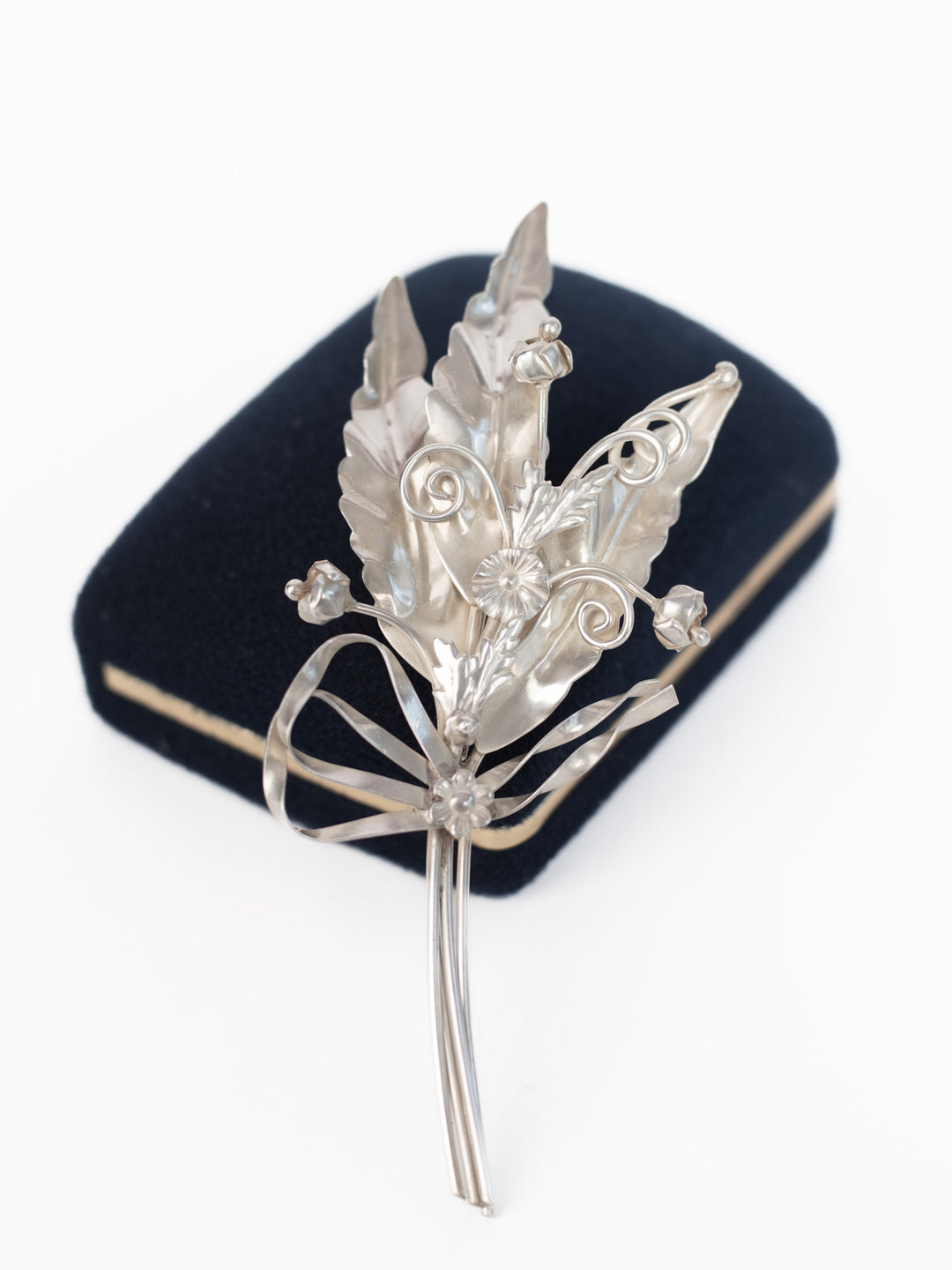 Vintage 60's Sterling Silver Floral Brooch