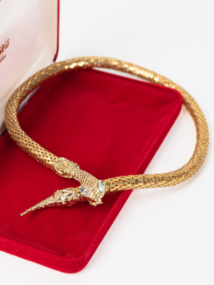 Vintage 80's Gold-Tone Snake Chain Necklace