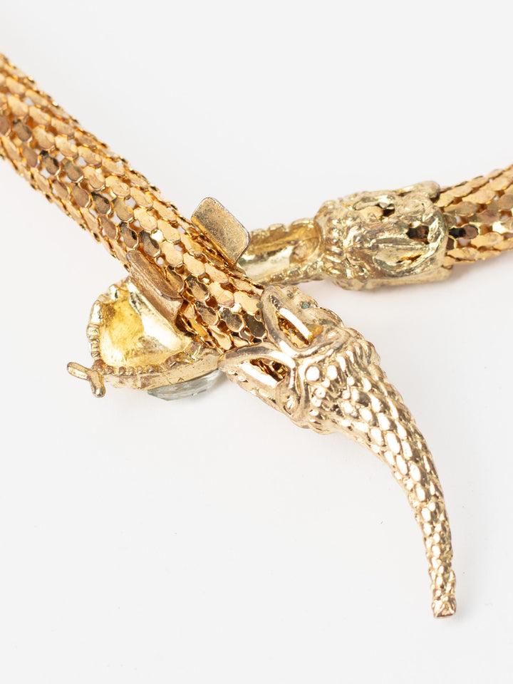 Vintage 80's Gold-Tone Snake Chain Necklace