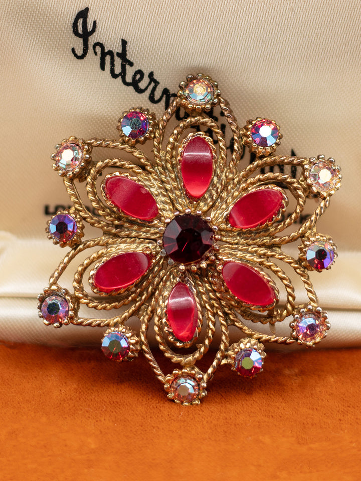 Vintage 60's Brooch in Red
