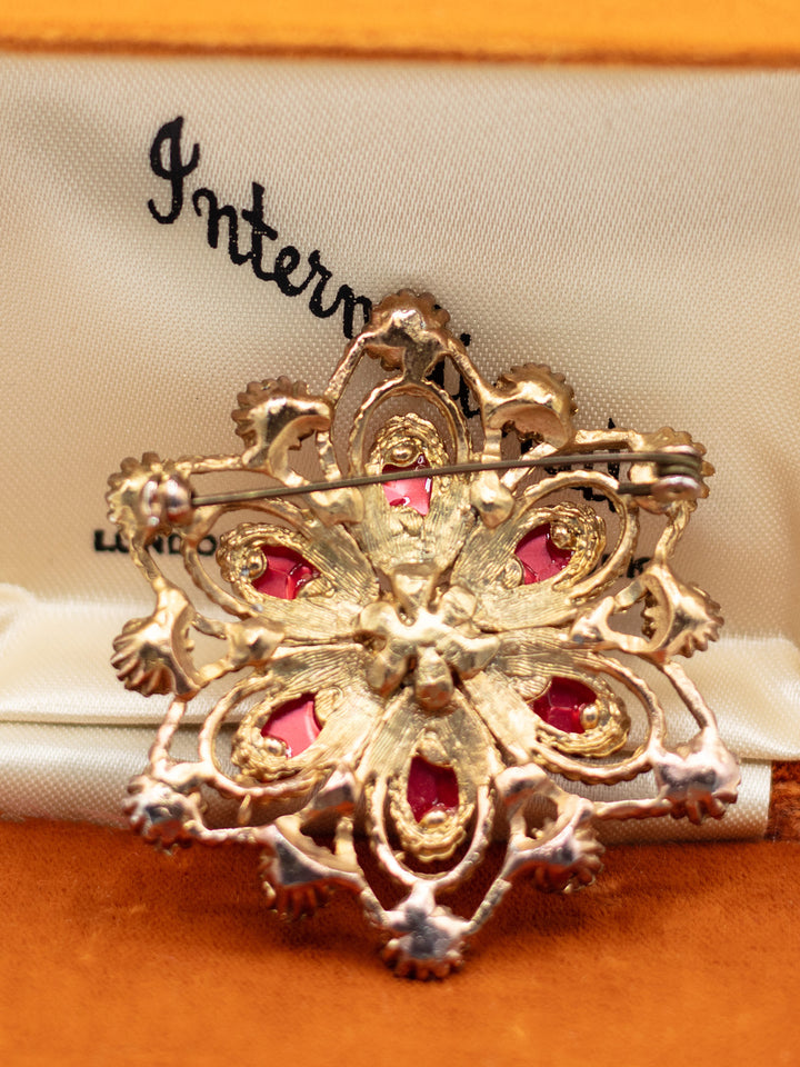 Vintage 60's Brooch in Red