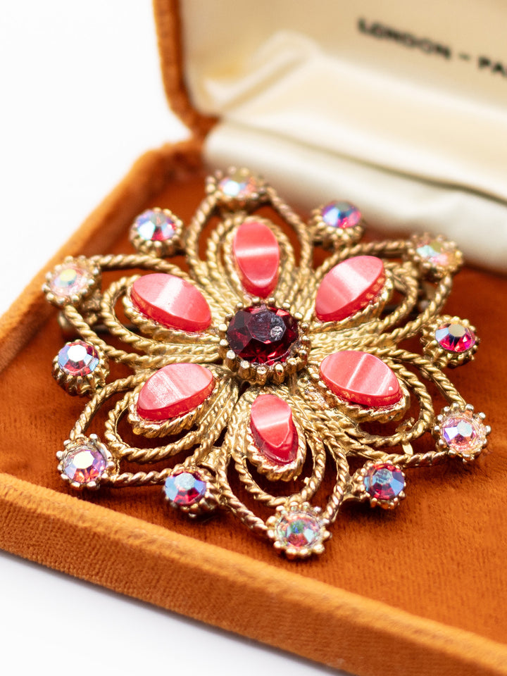 Vintage 60's Brooch in Red