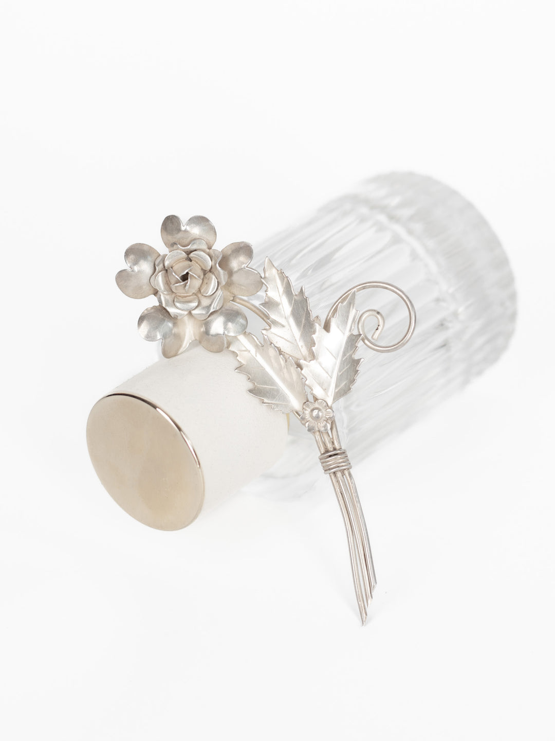 Vintage 60's Sterling Silver Rose Brooch