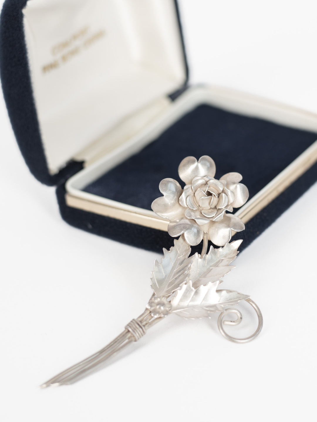 Vintage 60's Sterling Silver Rose Brooch