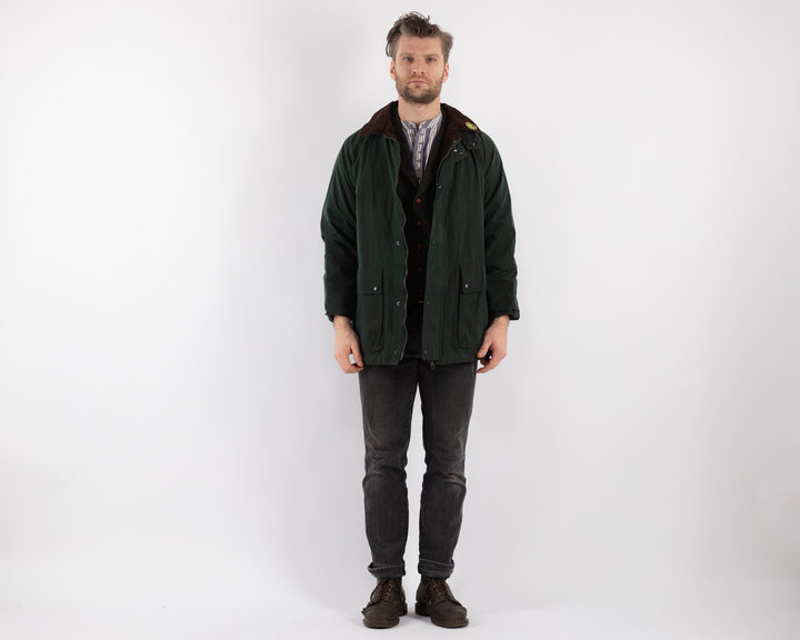 Vintage 90's Men Waxed Canvas Jacket in Green - NorthernGrip