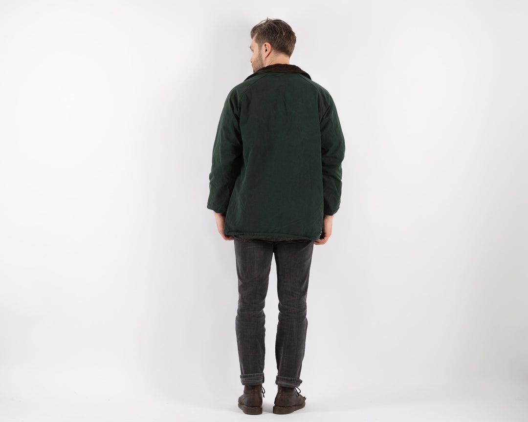 Vintage 90's Men Waxed Canvas Jacket in Green - NorthernGrip