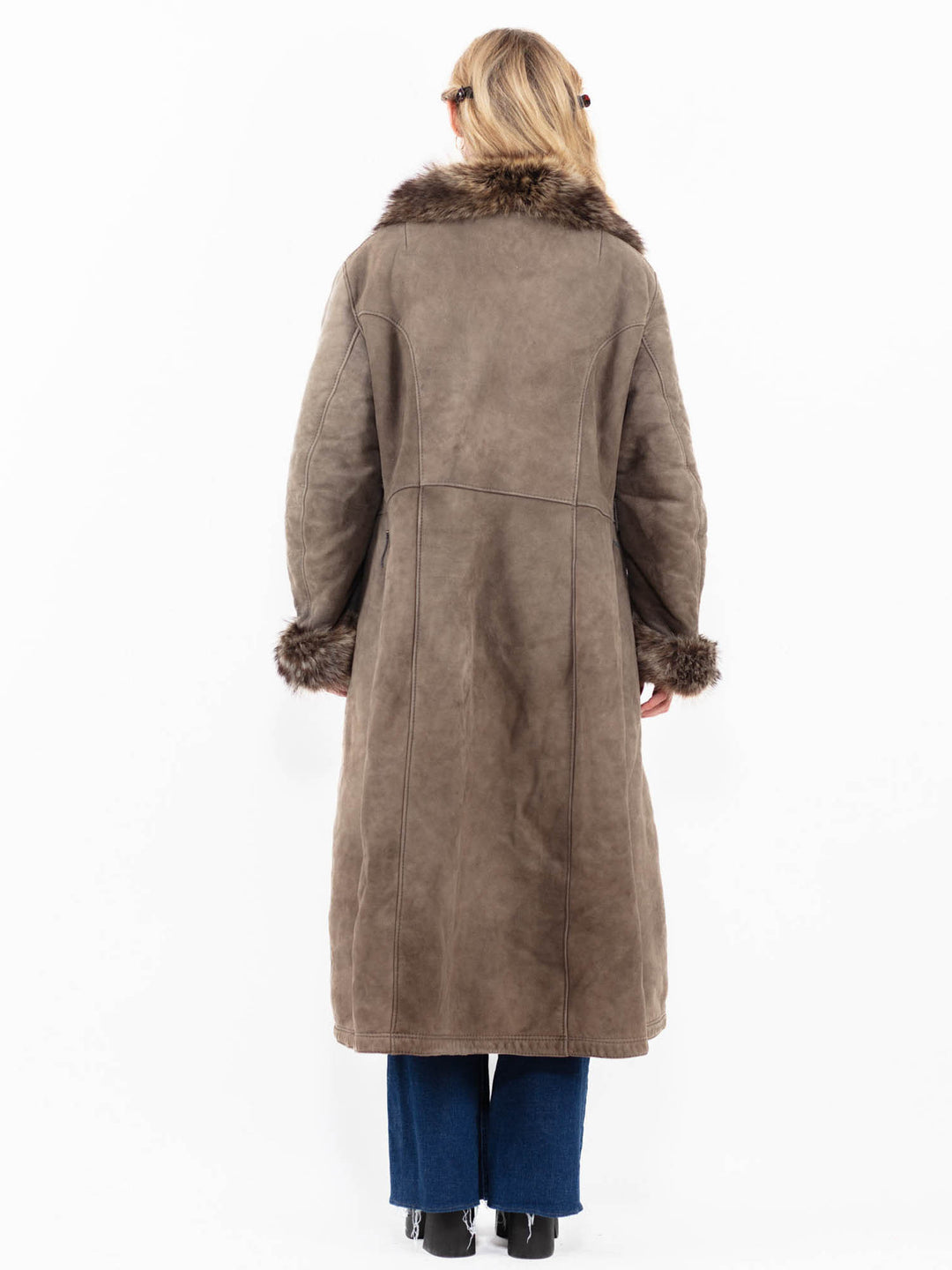 Vintage 80's Penny Lane Sheepskin Coat in Beige
