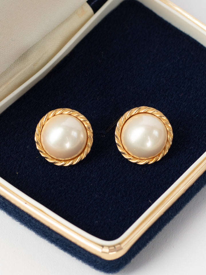 Vintage 80's Jennifer Moore Faux Pearl Earrings