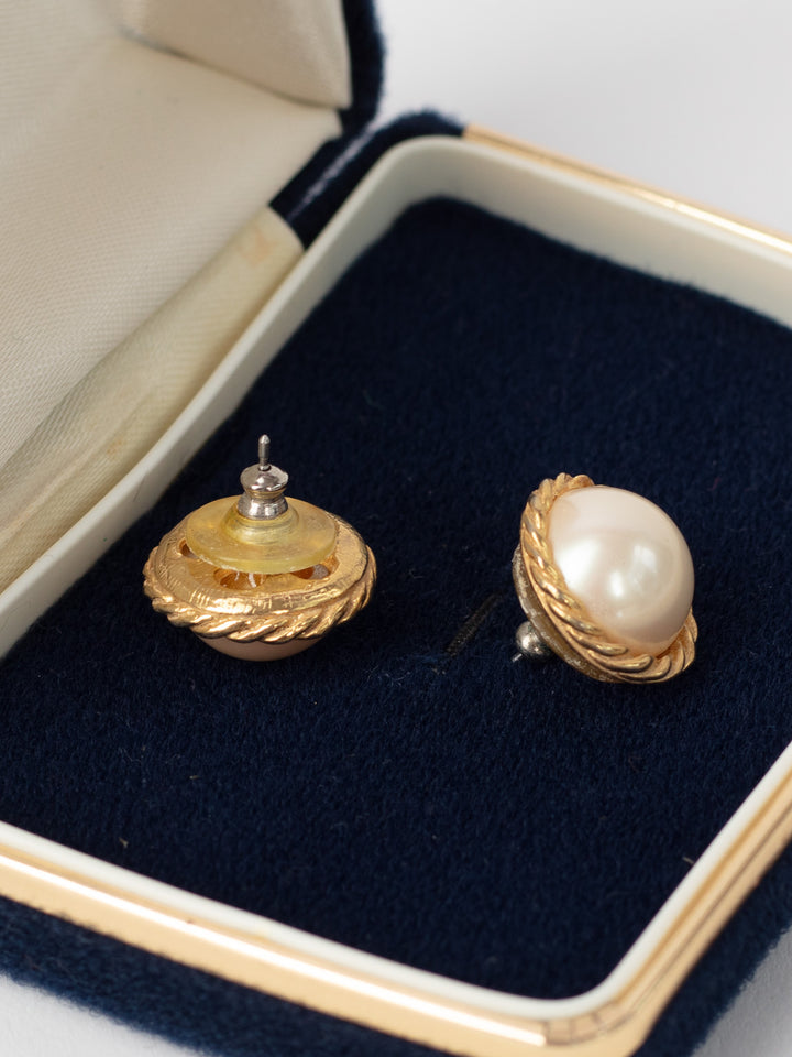 Vintage 80's Jennifer Moore Faux Pearl Earrings