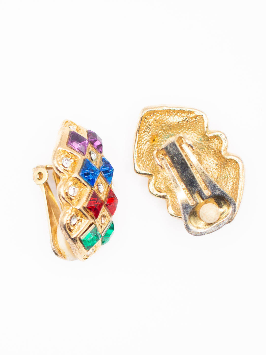 Vintage 80's Clip-on Earrings in Multi