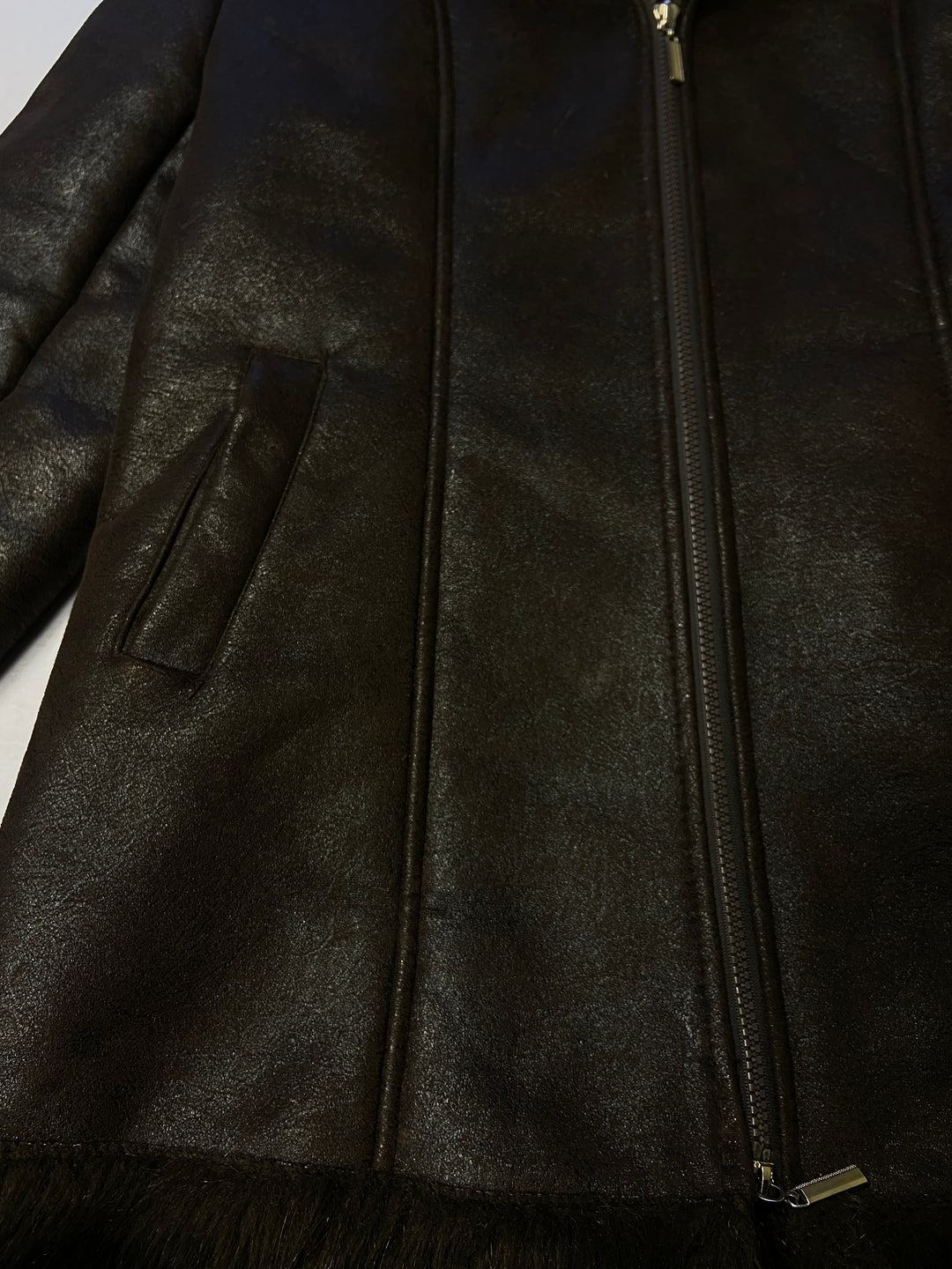 Vintage 90's Faux Penny Lane Coat in Brown - NorthernGrip