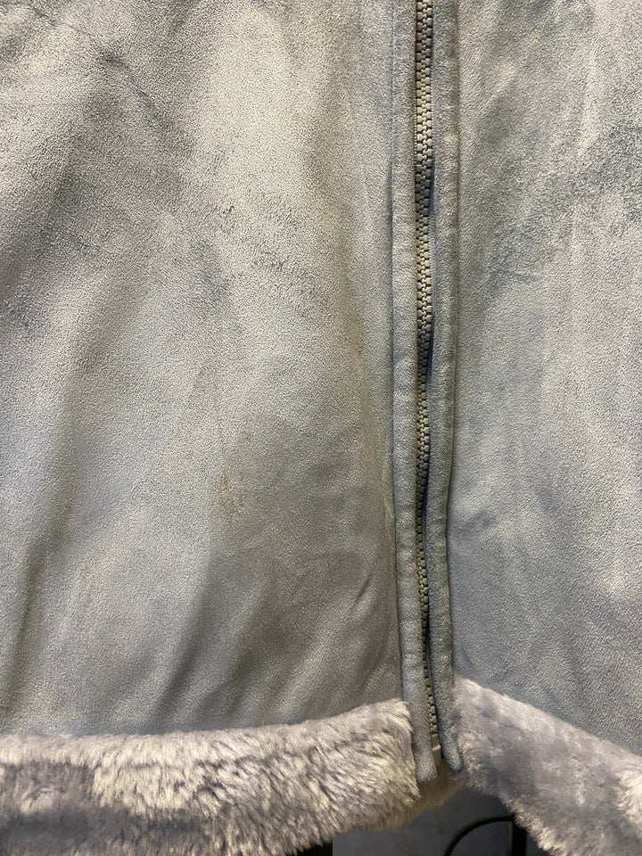 Vintage 90's Women Hooded Sherpa Coat in Blue - NorthernGrip