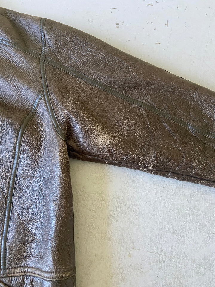Vintage 80's Men Sheepskin Coat in Brown - NorthernGrip