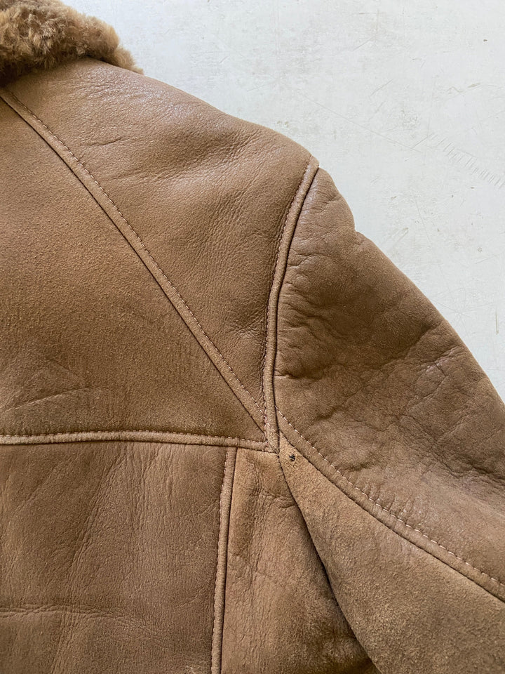 Vintage 70's Men Sheepskin Coat in Brown