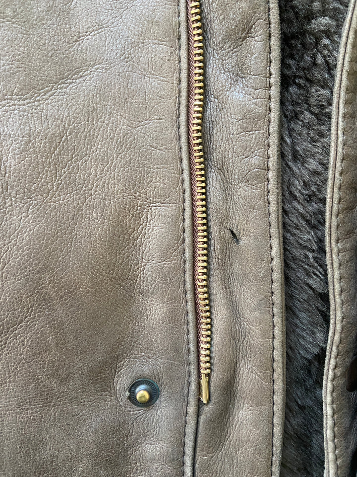 Vintage 70's Men Shearling Coat in Brown