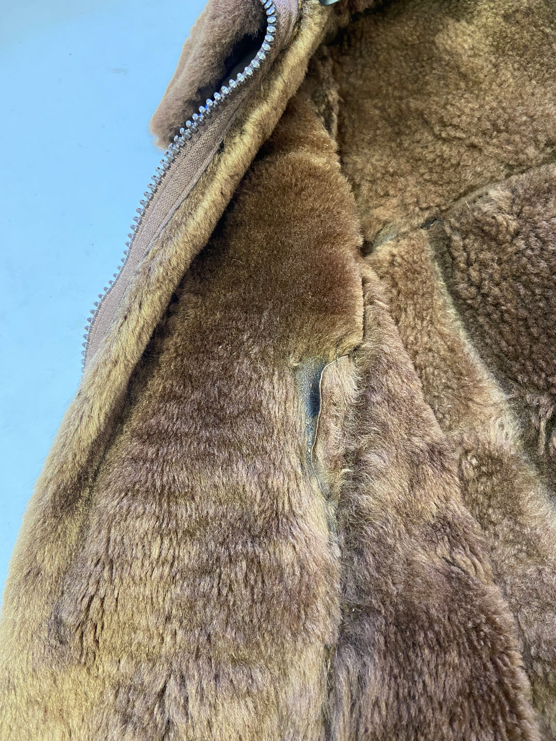 Vintage 90's Women Sheepskin Jacket in Brown