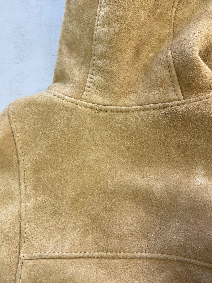 Vintage 80's Women Sheepskin Coat in Beige