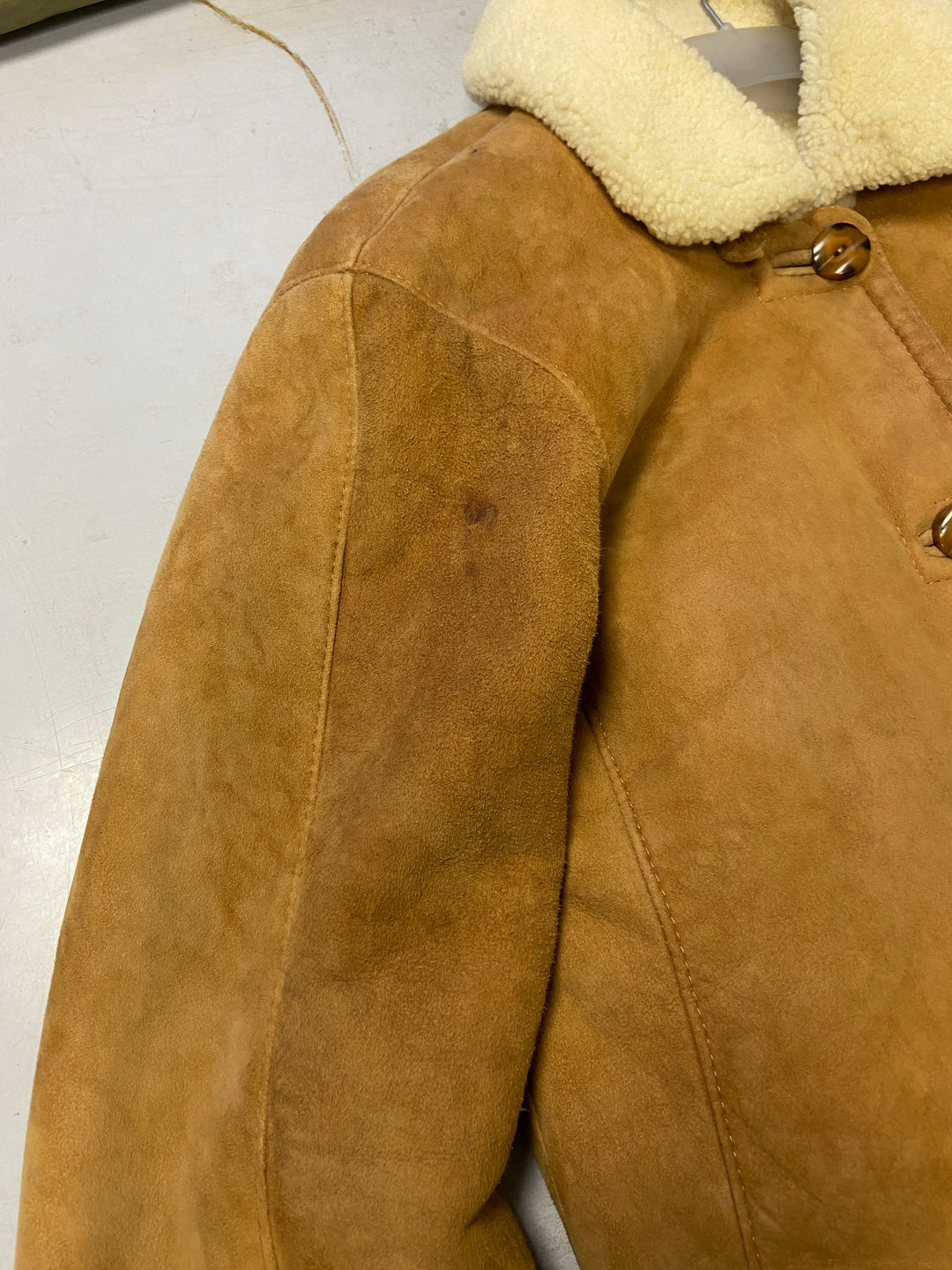 Vintage 80's Women Sheepskin Coat in Brown