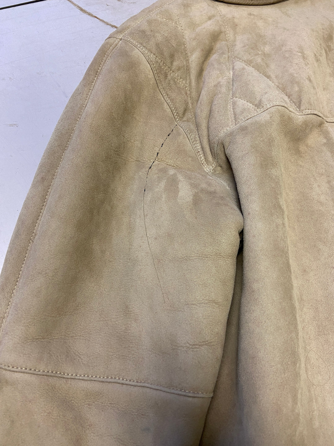 Vintage 80's Women Sheepskin Coat in Beige