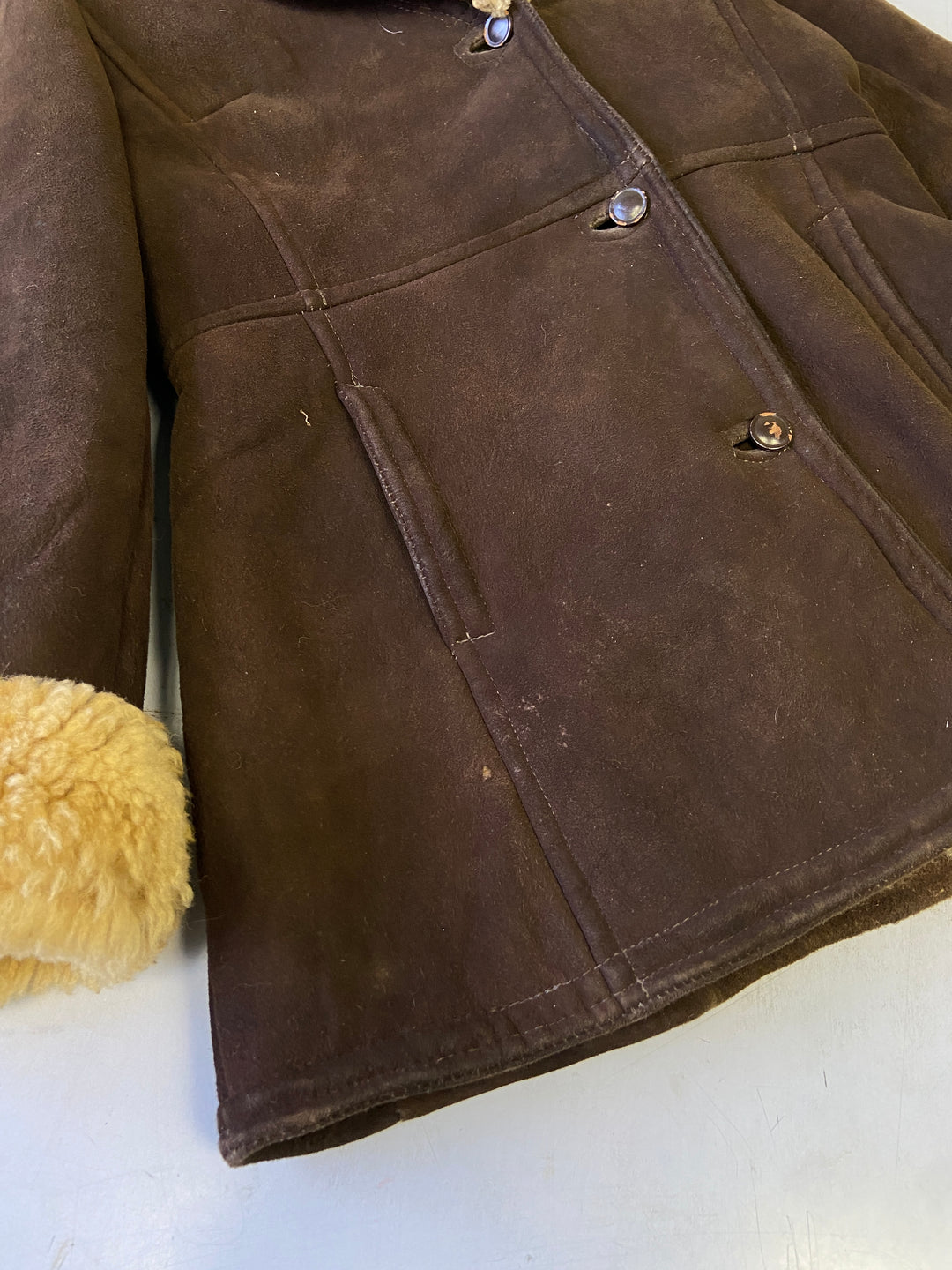 Vintage 70's Women Sheepskin Coat in BrownV9264