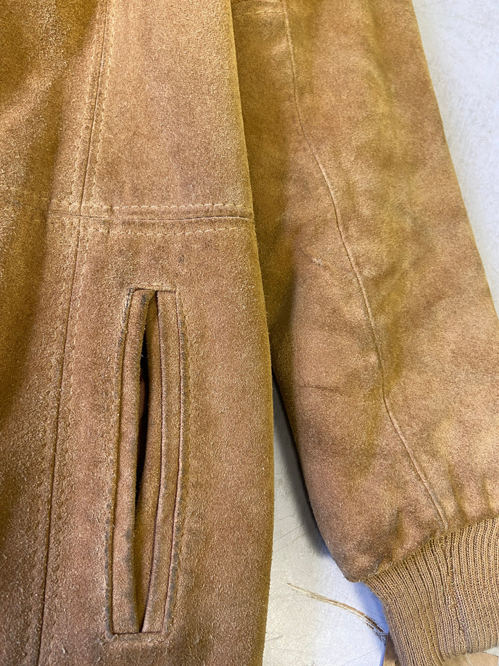 Vintage 80's Women Suede Sherpa Jacket in BeigeV9266