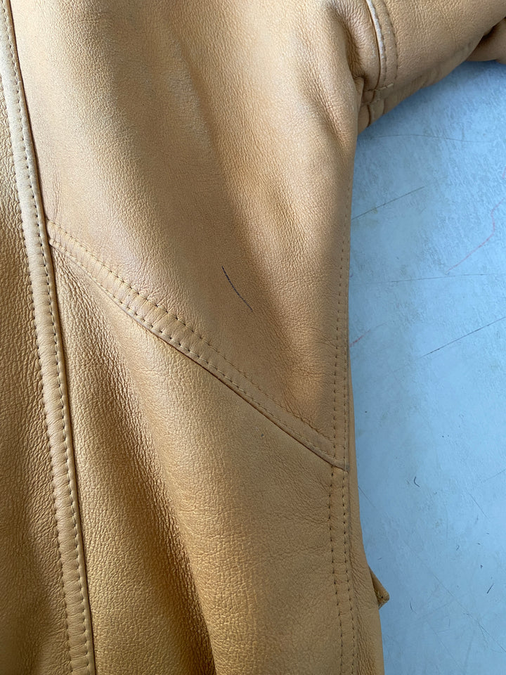 Vintage 80's Women Sheepskin Shearling Coat in BeigeV9478