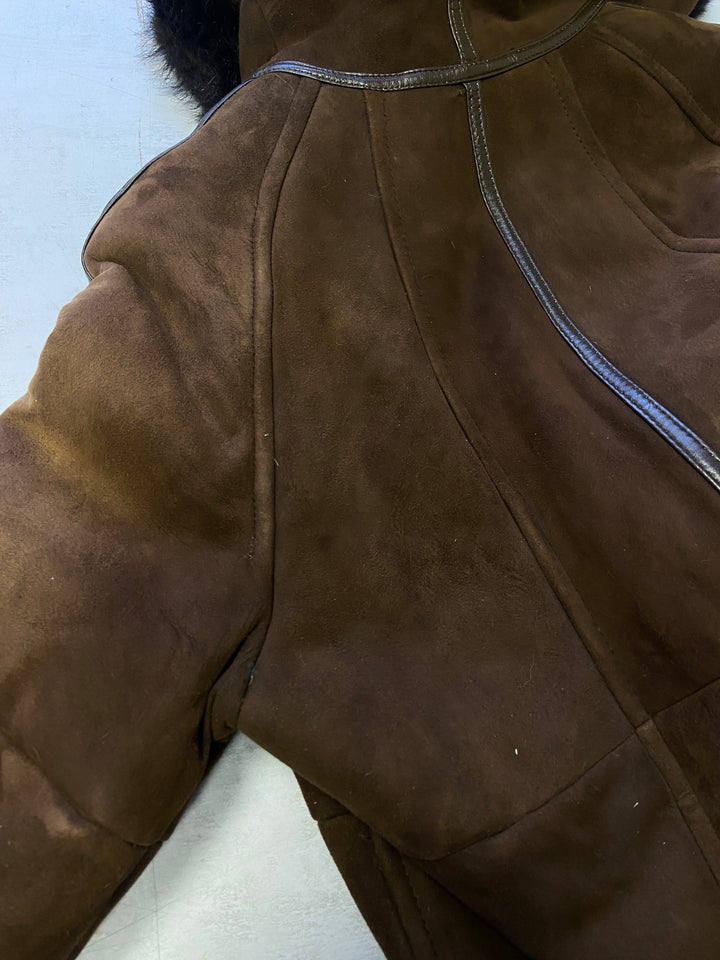 Vintage 70's Women Sheepskin Coat in BrownV9191