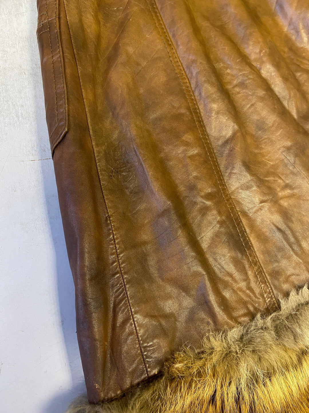 Vintage 70's Women Leather Coat in BrownV9192