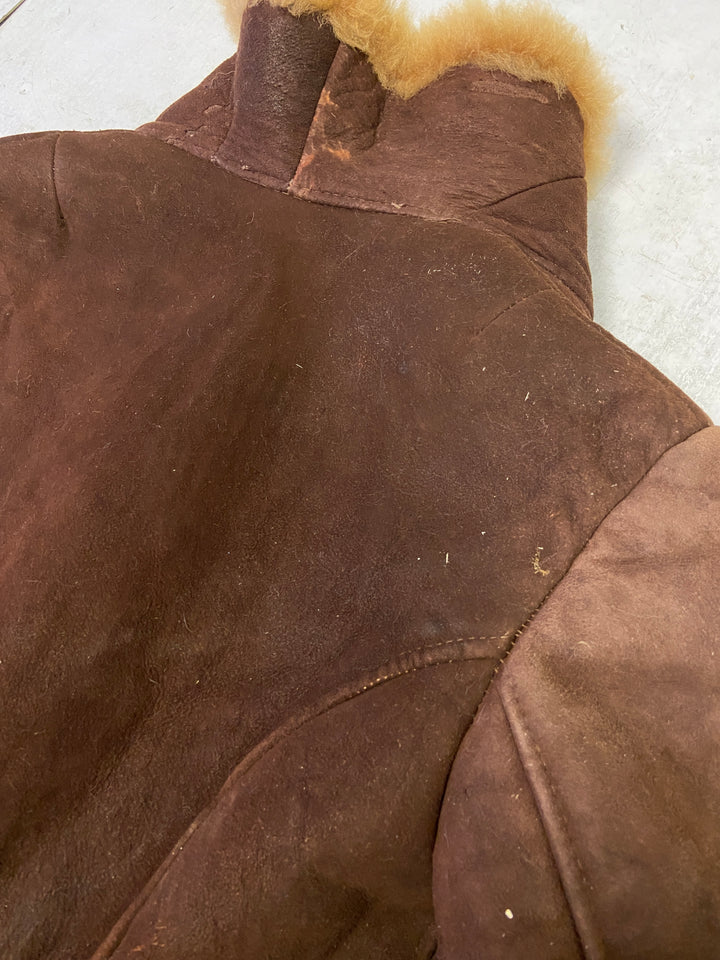 Vintage 70's Women Sheepskin Coat in BrownV9272