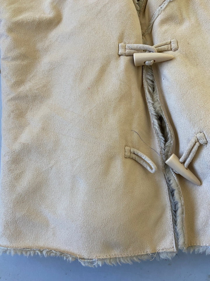 Vintage 90's Women Faux Sheepskin Vest in BeigeV9635